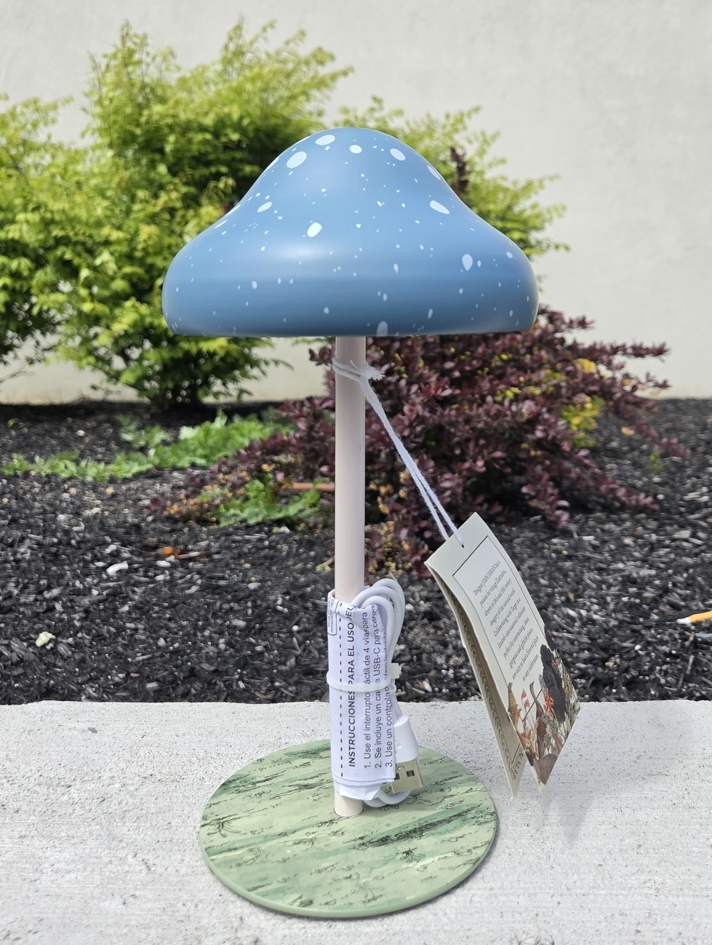 New John Derian for Target 10.5" Blue Mushroom Lamp